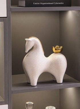 精选马上有钱摆件新中式客厅办公室装饰品招财开业乔迁新居礼物高