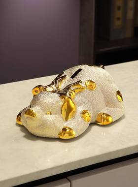 陶瓷五彩存钱罐猪可存可取陶瓷可爱猪摆件带存钱罐家居饰品摆件