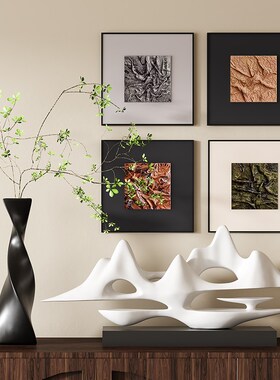 精选新中式侘寂风玄关柜高档摆件客厅隔断屏风柜壁龛复古小众软装