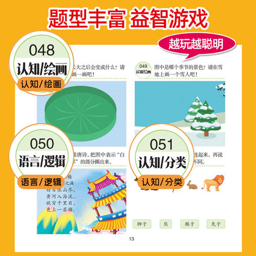 左右脑全脑开发思维训练书1600题宝宝早教启蒙专注力找不同游戏书 - 图1