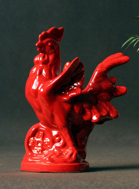 洛阳唐三彩大吉大利招财大公鸡陶瓷器生肖工艺品居饰品摆设件镇宅