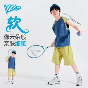Bluem儿童运动套装夏季短袖青少年短裤薄