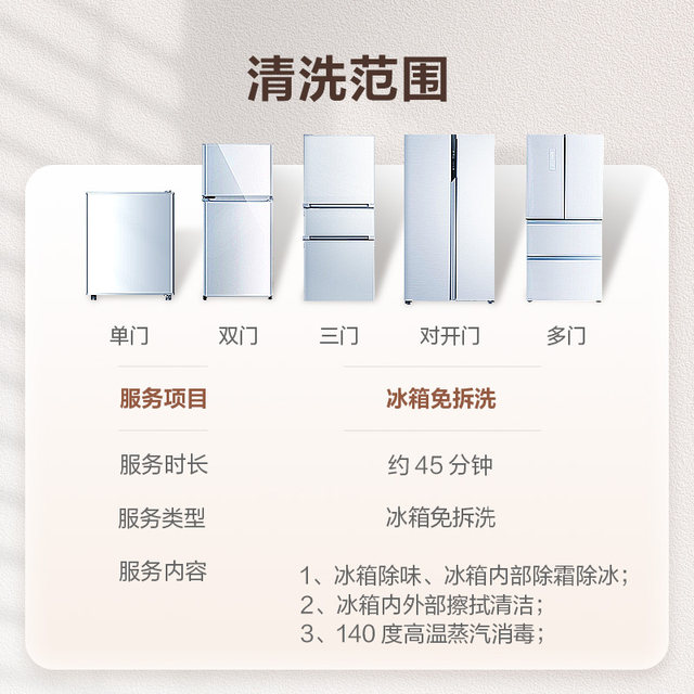 Home appliance cleaning, three-door refrigerator cleaning, housekeeping service, deep cleaning, sterilization and disinfection, special cleaning