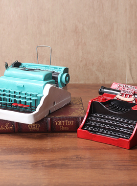 复古打字机模型摆件 创意饭厅酒吧橱窗陈列道具怀旧装饰品摆设