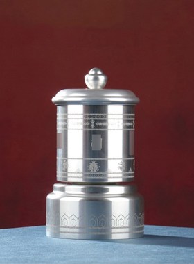 藏式电动转桶电动转轮合金家用装饰摆饰插电转金筒书桌五色