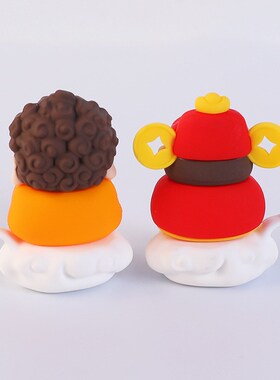 办公桌工位桌面装饰小摆件办公室可爱财神神仙小贡品创意装饰品