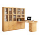 Desk bookshelf integrated table combination corner solid wood study table home student corner writing table floor-standing computer table