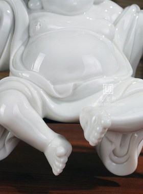 秋千弥勒陶瓷不倒翁弥勒笑佛摆件 德化白瓷 客厅装饰工艺品