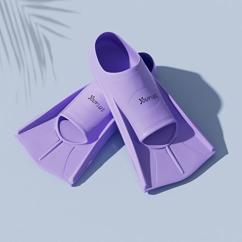 游泳脚蹼男女自由泳蛙泳专用儿童硅胶短脚蹼成人轻便潜水训练装备 - 图1