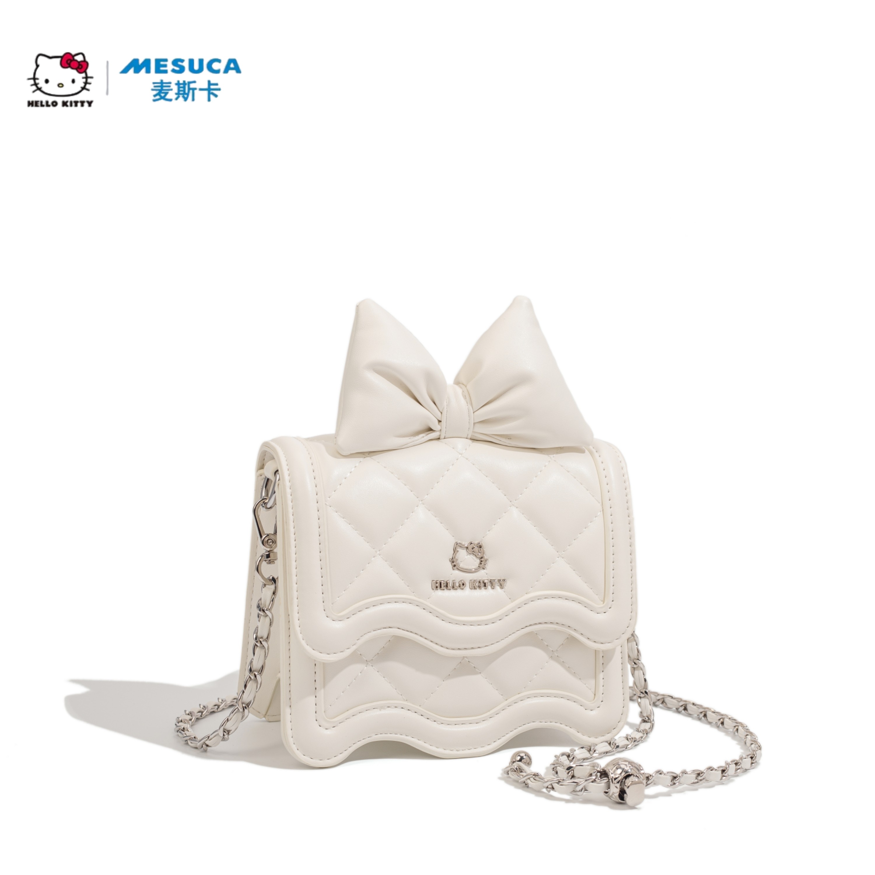 三丽鸥HelloKitty小方包女菱格链条单肩包包女小香风蝴蝶结斜挎包,淘宝优惠券,粉丝福利购,淘宝优惠卷