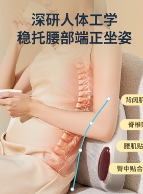 智能定时手控按摩腰靠颈椎肩周腹部腰部枕头揉捏红光热敷按摩靠枕