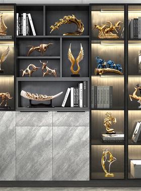 北欧轻奢现代创意摆件办公桌酒柜办公室书柜子客厅高档商务装饰品