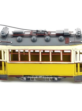 复古铁艺葡萄牙里斯本有轨电车模型手工桌面摆件创意软装装饰品