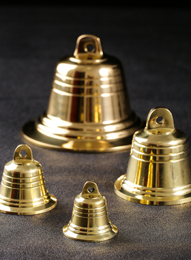 小铜钟黄红绳挂件纯铜风铃葫芦铜钱创意家居饰品店铺摆件车内挂饰