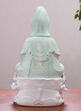 南海观世音菩萨陶瓷观音佛像供奉家用玉瓷镇宅摆设吉祥保平安摆件