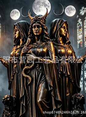 跨境新品 Hecate Wall Lamp 赫卡忒壁灯三重女神雕塑树脂工艺品