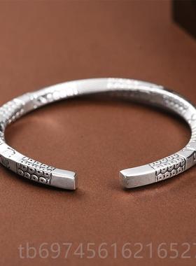 新款子罗泰老匠999纯银莫比环乌斯手镯银男女士款复古新中式银镯