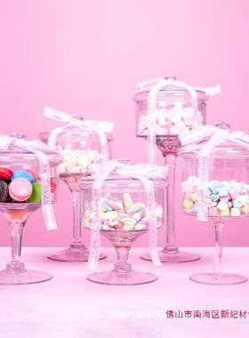 玻璃糖果罐带盖欧式水晶糖盒家用结婚糖果盒子透明盒可爱玻璃糖缸