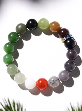 迟锐迟锐大观志出品 色标级无结构高端新疆和田玉多宝手串