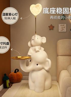 客厅大型落地摆件托 托盘电视柜沙发旁边乔迁新居礼品大象家居装