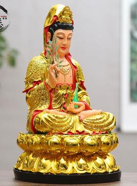 寺庙观音佛像 树脂玻璃纤维观世音 家用客厅观音摆件 观音佛像供