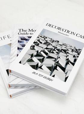 现代简约欧式轻奢精装家居类彷真书摆件样板房样品屋展示中心书房