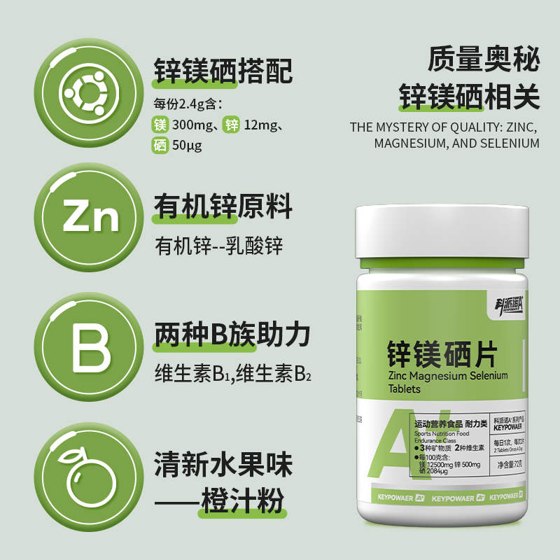 科派诺锌镁硒片吸收运动营养补剂健身补充维生素B族非牡蛎人参,淘宝优惠券,粉丝福利购,淘宝优惠卷