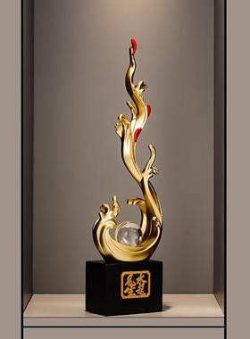 风生水起进门玄关装饰摆件轻奢高档客厅招财电视柜酒柜壁龛装饰品