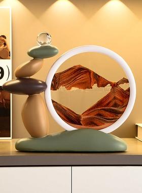 时来运转沙漏流沙画玄关桌面树脂摆件家居客厅酒柜电视柜装饰品