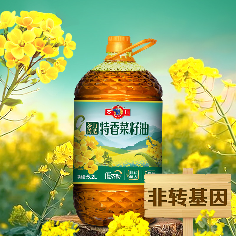 多力菁选特香菜籽油5.2L非转基因物理压榨