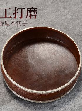 藏村紫铜尼泊尔手工曼扎盘修盘雕花曼茶罗盘居家桌面修盘摆件