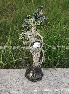 跨境新款红胡子小矮人抓怪兽万圣节装饰摆件脏辫子女孩玄关装饰品