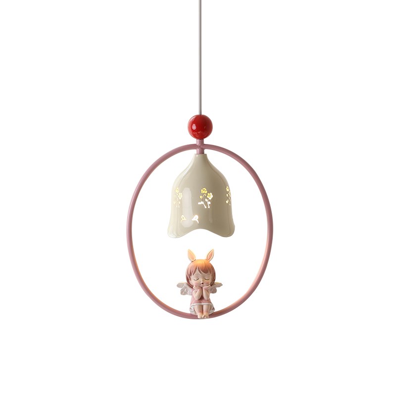 New cream style bedroom bedside chandelier creative warm simple background wall high-end children's room chandelier