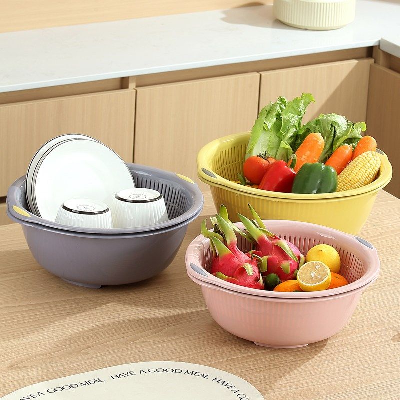 厨房双层塑料滴水篮洗菜盆洗水果篮多用淘米器洗菜篮沥水篮滤水筛,淘宝优惠券,粉丝福利购,淘宝优惠卷