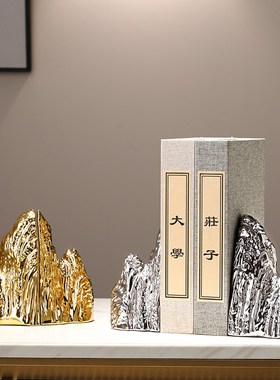 新中式书档轻奢书挡办公室书靠书柜装饰品摆件电视柜艺术品书立