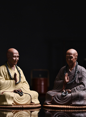 中式禅意历史人物摆件李叔同弘一法师陶瓷工艺品家居书房桌面装饰