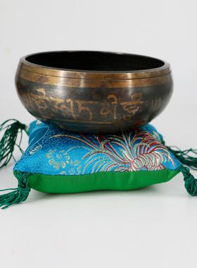 佛具尼泊尔手工缝制锦布件尼泊尔手工佛音钵垫子颂钵馨底座木鱼垫