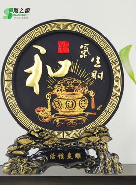 现代客厅玄关装饰品摆件活性炭雕轻奢家居中式创意工艺品乔迁送礼
