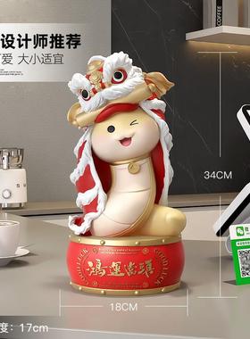 2025醒狮蛇年吉祥物新年装饰摆件客厅春节过年氛围布置红色礼物