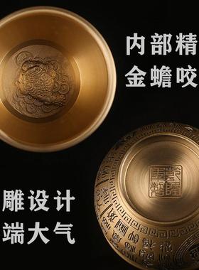 百福缸纯黄铜米缸摆件
