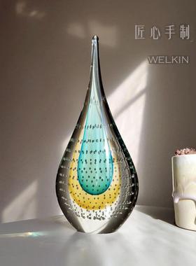 酒柜装饰品高档轻奢客厅摆件家居饰品桌面花艺琉璃玄关高级感创意