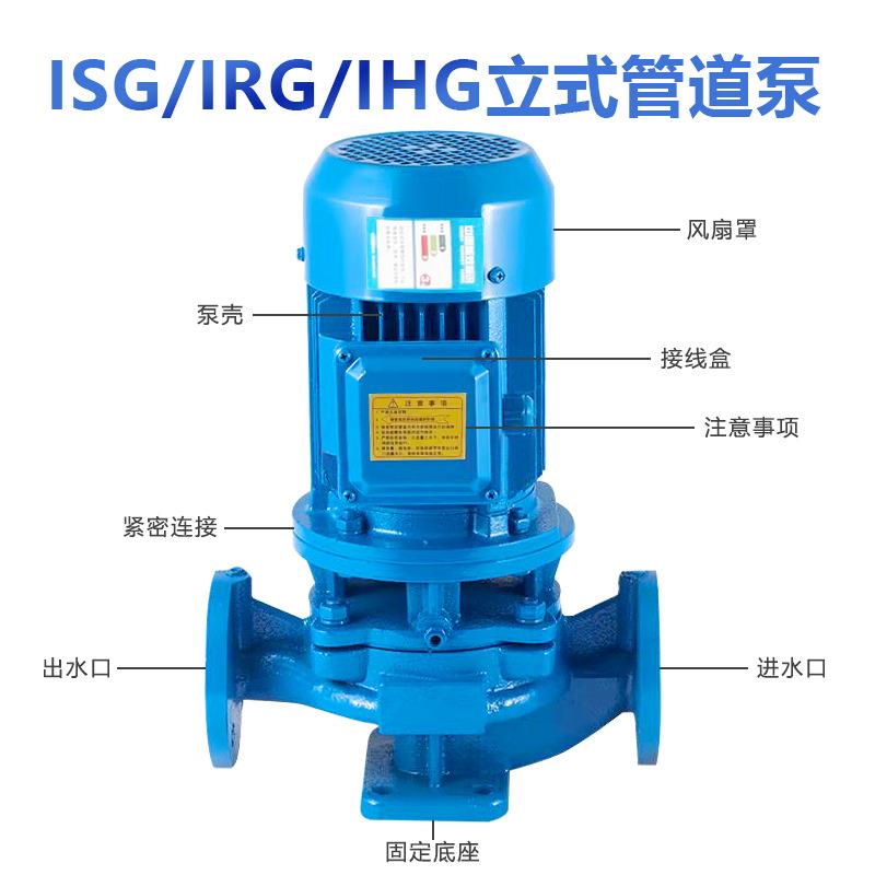 IRG立式管道离心泵ISG锅炉增压泵380v工业型ISW卧式循环泵不锈钢 - 图2