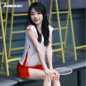 kawasaki/川崎专业男女飞天网球羽毛球服比赛速干衣运动短袖短裙