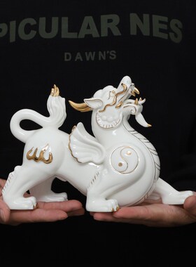 陶瓷貔貅摆件一对招财镇宅风水客厅家居办公室Q装饰开业送礼工艺