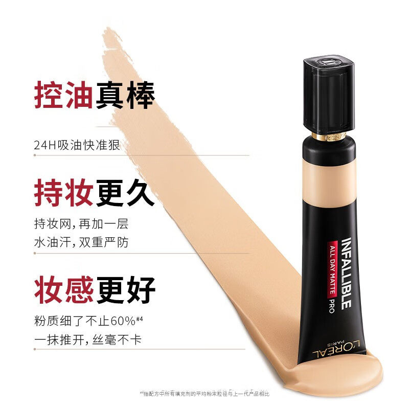 巴黎欧莱雅吸油棒pro粉底液遮瑕恒放溢彩持色哑光bb霜控油正品 - 图2