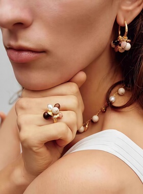 度假系列金色银色贝壳戒指