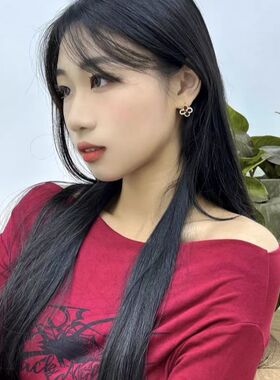 四叶红耳钉精致高级感女款