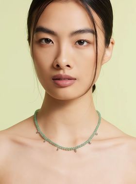 生生不息绿东陵水滴项链