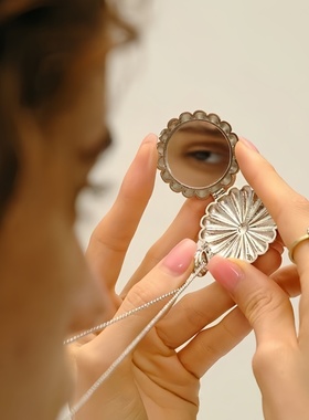 新款绿松石雏菊之镜长项链