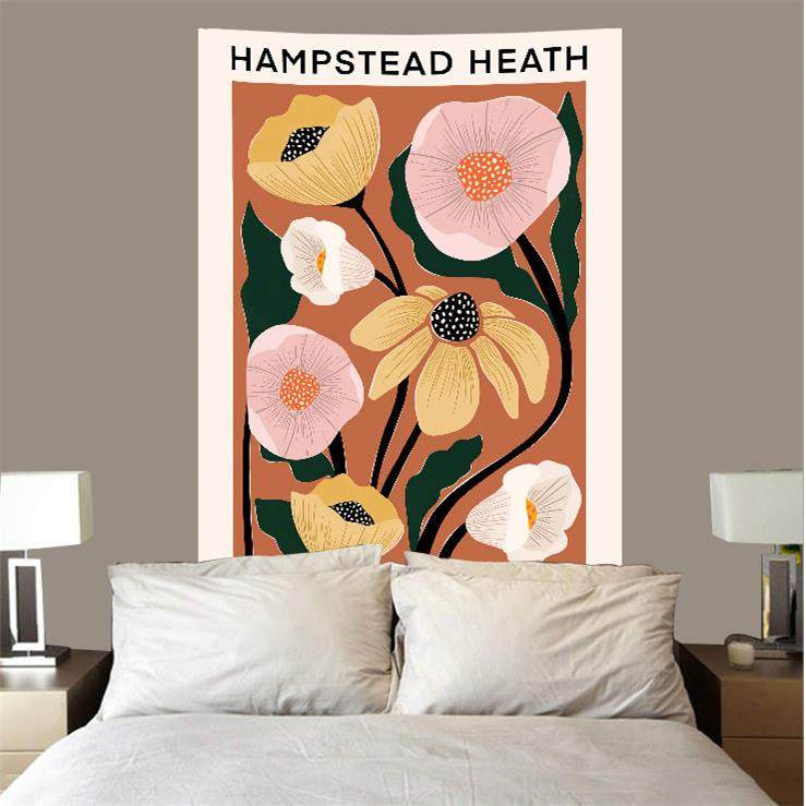 欧洲复古 蘑菇挂布植物民宿挂毯宿舍书桌床头装饰背景布ins风竖版,淘宝优惠券,粉丝福利购,淘宝优惠卷